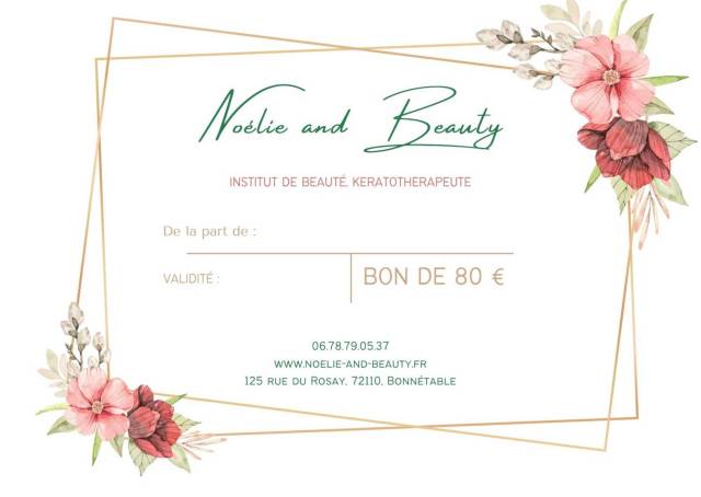 carte cadeau d'une valeur de 80
